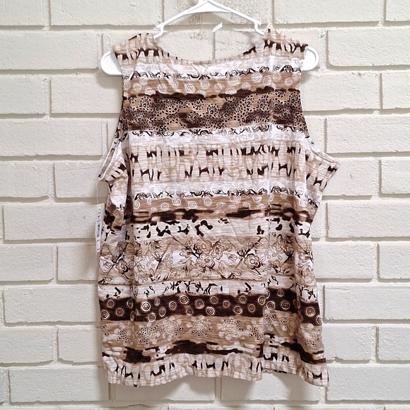 Alia Brown and Tan Patterned Tank Top - Picture 5 of 8
